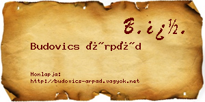 Budovics Árpád névjegykártya